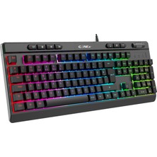 Claw's Crossfire K1 Özelleştirilebilir Rgb & Yazılımlı Full Membran 104+7 Tuşlu Ekstra Multimedya / Rollover Ses Kontrol Mekanizmalı Gaming Klavye