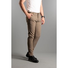 Zeki Özer Erkek Kahve Dokulu Kanvas Keten Pantolon