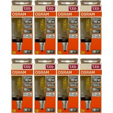 Osram 4W (40W) 6500K (Beyaz Işık) E14 Duylu Eski Tip Görünümlü LED Ampul (8 Adet)