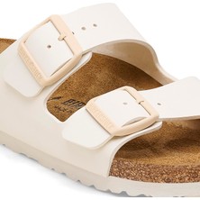 Birkenstock Arizona Bf Saffiano Unisex Terlik 1027339-EGGSHELL