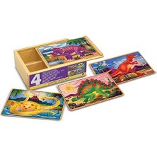 Melissa&Doug Melissa & Doug 13793 Ahşap Yapboz Seti, Çiftlik Hayvanları, 12 x 4 cm  4AHŞAPYAPBOZ-DINOZOR