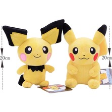 Papajack 2 Stilleri Pokemon 20CM Pokemon Peluş Bebek Pikachu Pichu Figürü Dolması Sevimli Karikatür Anime Model Oyuncaklar Peluş Evcil Hayvan Çocuk Için Hediye (Yurt Dışından)