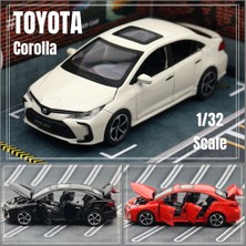 Cacao 1/32 Toyota Corolla Hibrid Oyuncak Araba Çocuk Döküm Alaşımlı Metal Minyatür Modeli Ses ve Işık Serisini Geri Çekiyor (Yurt Dışından)