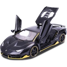 Cacao Lamborghini LP770 Gini Spor Araba Araba Modeli Döküm Araba Modeli Oyuncak Çocuk Ses ve Işık Geri Çekin Araba Çinko Alaşım Oyuncaklar Çocuklar Için Hediye (Siyah)1 (Yurt Dışından)