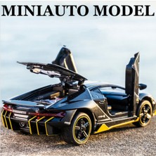 Cacao Lamborghini LP770 Gini Spor Araba Araba Modeli Döküm Araba Modeli Oyuncak Çocuk Ses ve Işık Geri Çekin Araba Çinko Alaşım Oyuncaklar Çocuklar Için Hediye (Siyah)1 (Yurt Dışından)