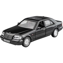 Cacao 1/32 Mercedes-Benz S-W140 Klasik Oyuncak Araba Modeli Döküm Alaşımlı Minyatür Ses ve Işık (Yurt Dışından)