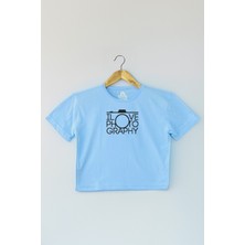 So Cool Light Blue Crop T-Shirt I Love Photography Fotoğrafçı Mavi Renk Kadın Tişört Baby Tee