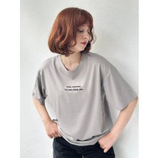 Retrobird Nakışlı Saturday Oversize Tişört Unisex Antrasit