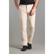 Zeki Özer Erkek Bej Kanvas Keten Pantolon