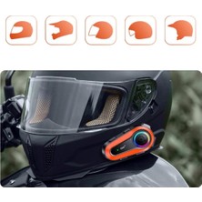 Q08 2x Motosiklet Kask Kulaklık Intercom Rgb Işıklı Bluetooth 5.0 Çift Telefon Bağlantı