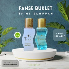 Fanse Tek Kullanımlık Otel Buklet 150 Adet Şampuan S Şişe 150 Adet Duş Jeli S Şişe Set 35 ml