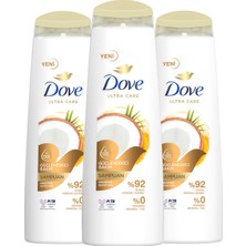 Dove Ultra Care Saç Bakım Şampuanı Güçlendirici Bakım Hindistan Cevizi Yağı 400 ml x3