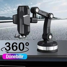 Evrensel Uzayabilen Ultra Güçlü Büyük Vantuzlu 360 Derece Dönebilen Yatay ve Dikey Kullanımlı Araç Içi Telefon Tutucu