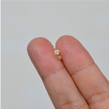 Heppii 925 Ayar Gold Kaplama Minik Yıldızlı Halka Hızma
