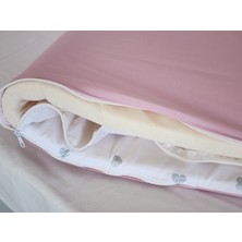 Babynest Dünyası 70X130 Beşik 4 Kenar Koruma Takımı Çift Yönlü ve Fermuarlı Astarlı Kalp