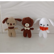 Design By Oykum 3'lü Amigurumi Oyuncaklar (Ayıcık+Köpek+ Tavşan)