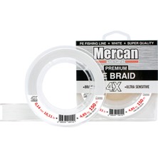 Mercan Premium Pe 4x Örgü Ip 150 M Beyaz Makara Misina