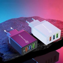 Papajack USB Duvar Şarj Cihazı Hızlı Şarj 3.0 Güç Adaptörü Qc 3.0 Üç Portlu USB Şarj Cihazı iphone 12 11 Pro Max Cep Telefonu USB Adaptörü (Yurt Dışından)