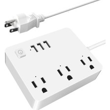 Papajack Abd Çıkışlı Güç Kablosu Adaptörü 3 USB Bağlantı Noktası, Beyaz, Abd Tak (Yurt Dışından)