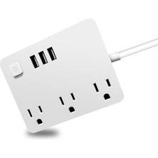 Papajack Abd Çıkışlı Güç Kablosu Adaptörü 3 USB Bağlantı Noktası, Beyaz, Abd Tak (Yurt Dışından)