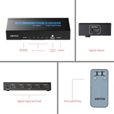 Papajack Dijital 5 Bağlantı Noktalı HDMI Uyumlu Anahtar Ir Kablosuz Uzaktan Güç Adaptörü (Yurt Dışından)