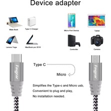 Papajack Fasgear USB C Mikro USB Kablosu Naylon Örgülü Şarj Cihazı 3A USB Kablosu Cep Telefonu Samsung Xiaomi Redmi Huawei Şarj Kablosu (Yurt Dışından)