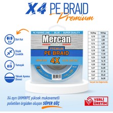 Mercan Premium Pe 4x Örgü Ip 150 M Mavi Makara Misina