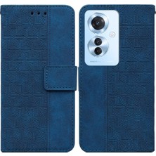 Mays Shop Oppo RENO11 F Premium Pu Deri Kickstand Özelliği Için Kılıf Geometrik Flip (Yurt Dışından)