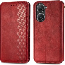 Mays Shop Asus Zenfone 9 Için Kılıf Cüzdan Fonksiyonu Moda Tasarım Deri Kılıf Flip (Yurt Dışından)