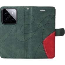 Mays Shop Kart Yuvası Standı ile Xiaomi 14 Pu Deri Flip Folio Kılıf (Yurt Dışından)