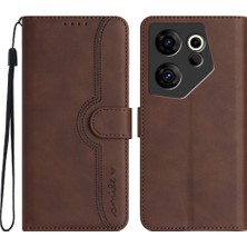 Mays Shop Tecno Camon 20 Premier Case Dahili Mıknatıs Kapak Cüzdan ile Uyumlu (Yurt Dışından)