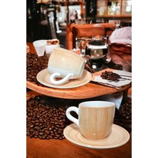 Nadom Somon Rengi 2'li Porselen Türk Kahvesi Fincanı Kutulu Renkli Fincan Seti Şık Sunumluk Fincan Takımı