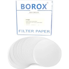 Bor Laboratuvar Filtre Kağıdı 125 mm Nitel Beyaz Bant Orta Hız 100 Adetlik Paket