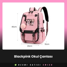 Swico Remado Kpop Blackpink Temalı Lise Çantası - Siyah/beyaz (Yurt Dışından)