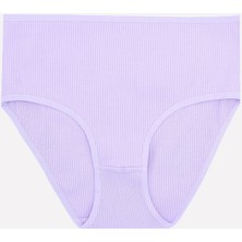 Nbb Ekru Lila Pembe 3lü Lazer Kesim Yüksek Bel Külot