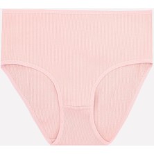 Nbb Ekru Lila Pembe 3lü Lazer Kesim Yüksek Bel Külot