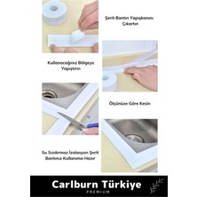 Carlburn Premium Su Geçirmez Sızdırmaz Dayanıklı Lavabo Pvc Yağ Kenar Küf Önleyici 3.2m 3 Adet Izolasyon Bant
