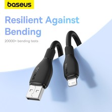 Baseus Pudding Serisi Usb To iPhone uyumlu  Lightning USB  iPhone Uyumlu 2.4 Amper Hızlı Şarj ve Data Aktarım Kablosu iPhone 14 , 13 ,12 11 ,x , 7 , 8 , 6 uyumlu SİYAH