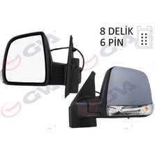 Diş Dikiz Aynasi Sol Doblo 11 Elektrikli Sinyalli Astarli Tek Camli Konveks 6 Fiş VM-668EHPL 18051