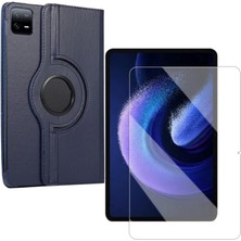 Smody Xiaomi Mi Pad 6 Kılıf 360 Dönerli Standlı Kapaklı+ Temperli Cam Ekran Koruyucu