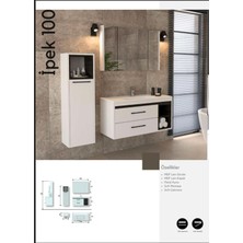 Evros İpek 100 cm Banyo Dolabı Boy Dolabı Dahil