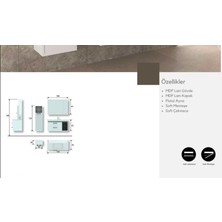 Evros İpek 100 cm Banyo Dolabı Boy Dolabı Dahil