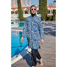 Remsa Mayo Remsa Kadın Tesettür Mayo  Polyester Paraşüt Kumaşla Güneşte Hızlı Kuruma Özelliği 4 Parça