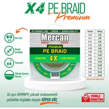 Mercan Pe Örgü Premium 4x Ip 150 M Yeşil Makara Misina