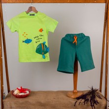 Mimbo Kids Erkek Çocuk Balina Desenli  Tişört Şort 2 Li Takım