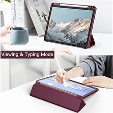 M.tk moveteck Ipad Air 6. Nesil 11" Uyumlu Tablet Kılıf Kalem Bölmeli Standlı Uyku Modlu Yumuşak Silikon Arka Şeffaf Mika