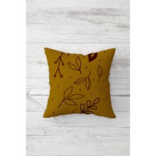 Pelangi Bohem Yaprak Desenli Çift Tarafı Baskılı Gizli Fermuarlı Yastık Kılıfı Kırlent Koltuk Yastık Kılıfı