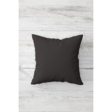 Pelangi Düz Renk Koyu Gri Çift Tarafı Baskılı Gizli Fermuarlı Yastık Kılıfı Kırlent Koltuk Yastık Kılıfı