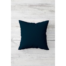 Pelangi Düz Renkli Mavi Çift Tarafı Baskılı Gizli Fermuarlı Yastık Kılıfı Kırlent Koltuk Yastık Kılıfı