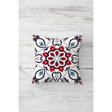 Pelangi Etnik Çini Ebru Desen Çift Tarafı Baskılı Gizli Fermuarlı Yastık Kılıfı Kırlent Koltuk Yastık Kılıfı